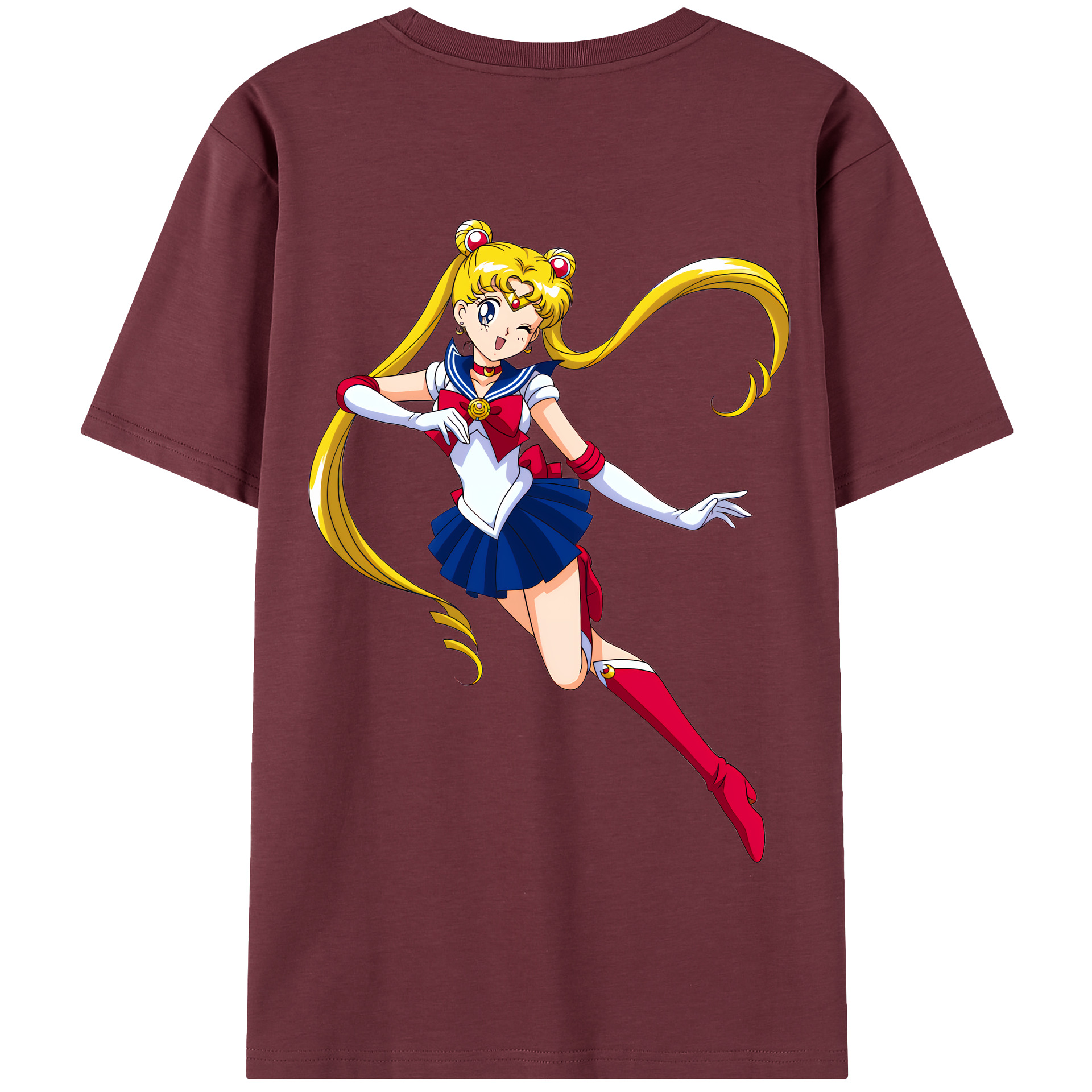 （画像用） 美少女戦士セーラームーン 月野 うさぎ つきの うさぎ Sailor Moon Tsukino Usagi 綿100％半袖Tシャツ（背面プリント）